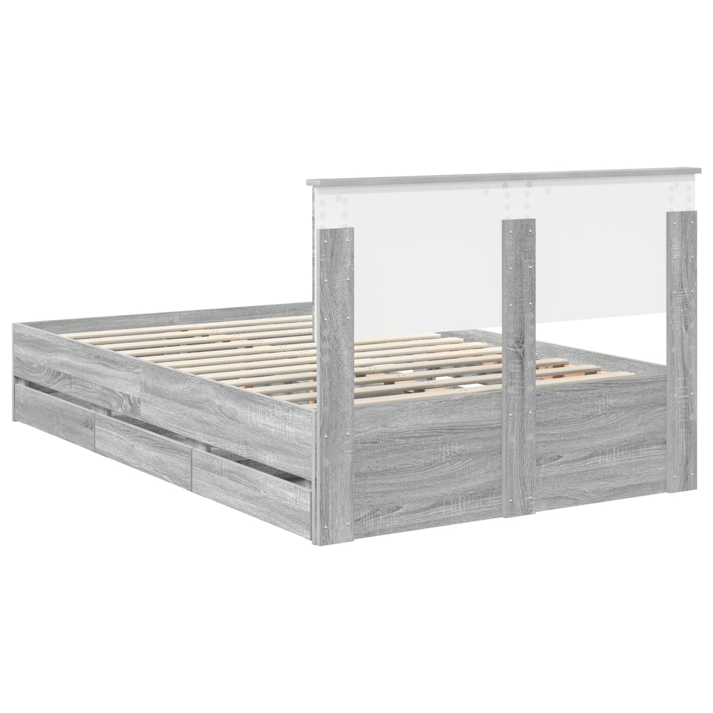 Struttura del letto con cassetto Grigio Sonoma 120 x 190 cm