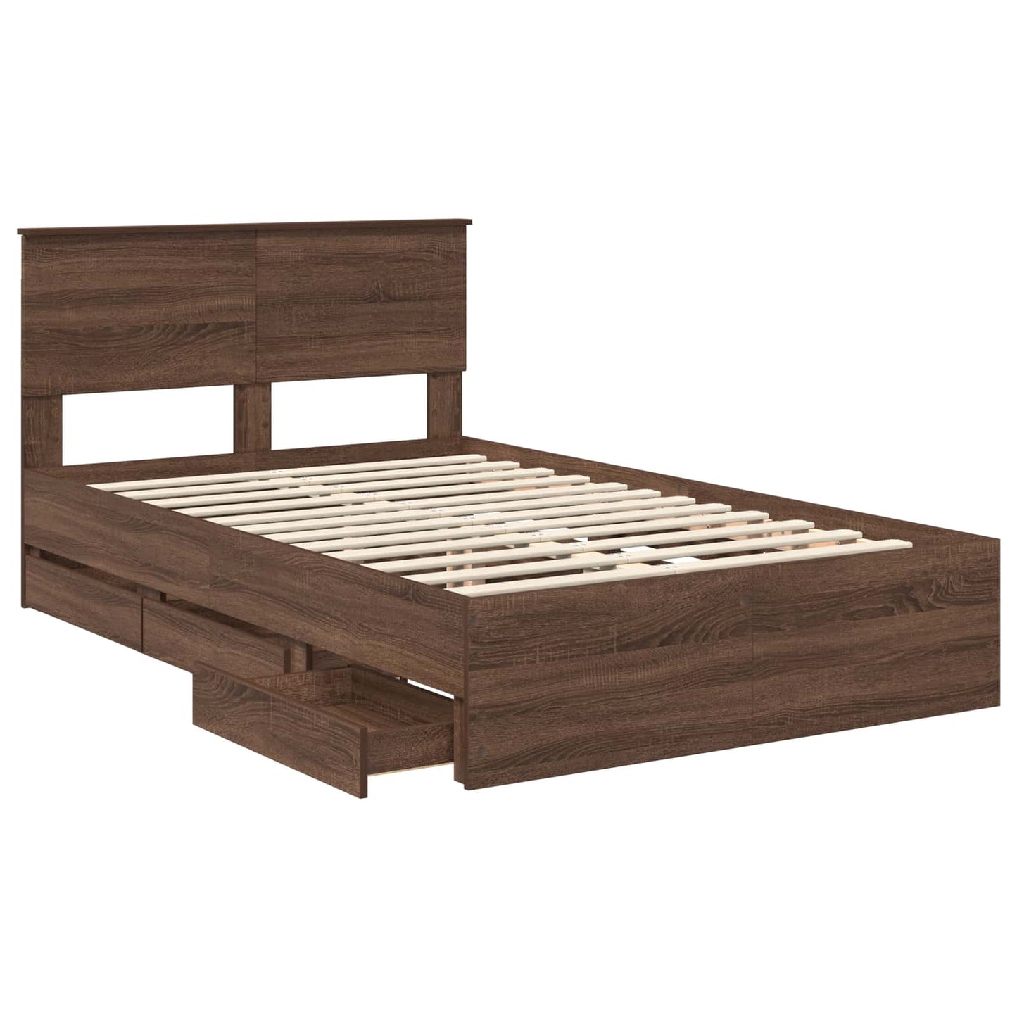 Struttura del letto con cassetto Rovere Marrone 120 x 190 cm - homemem39
