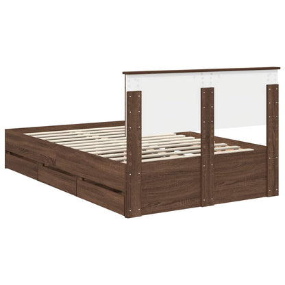 Struttura del letto con cassetto Rovere Marrone 120 x 190 cm - homemem39