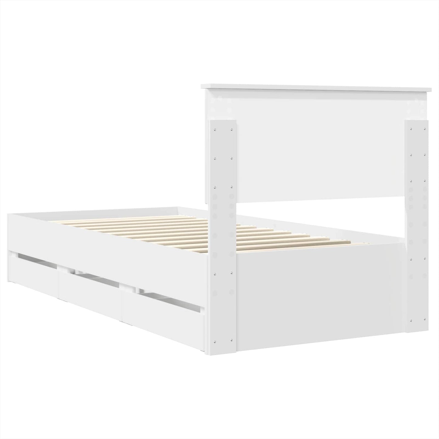 Struttura del letto Bianco 100 x 200 cm Legno Ingegnerizzato