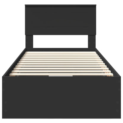 Struttura del letto Nero 100 x 200 cm Legno Ingegnerizzato
