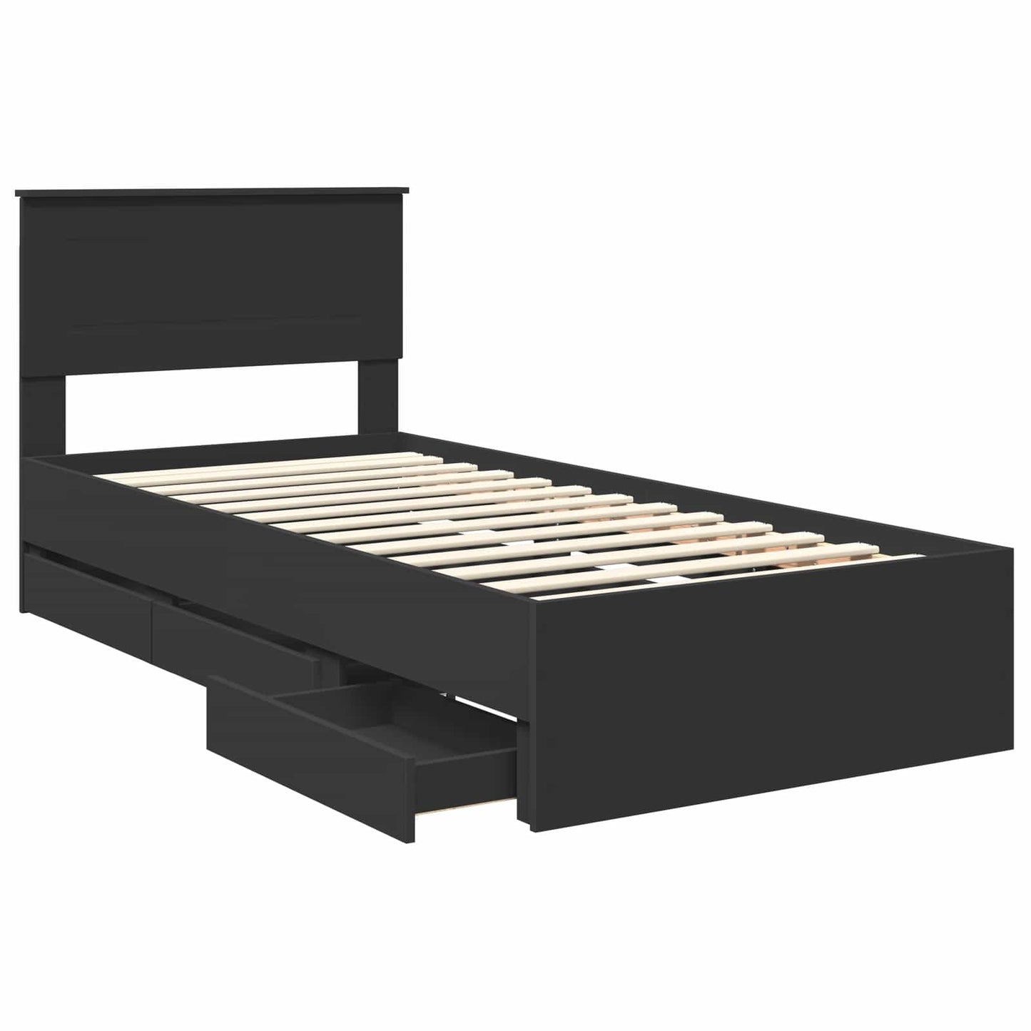 Struttura del letto Nero 90 x 190 cm Legno Ingegnerizzato