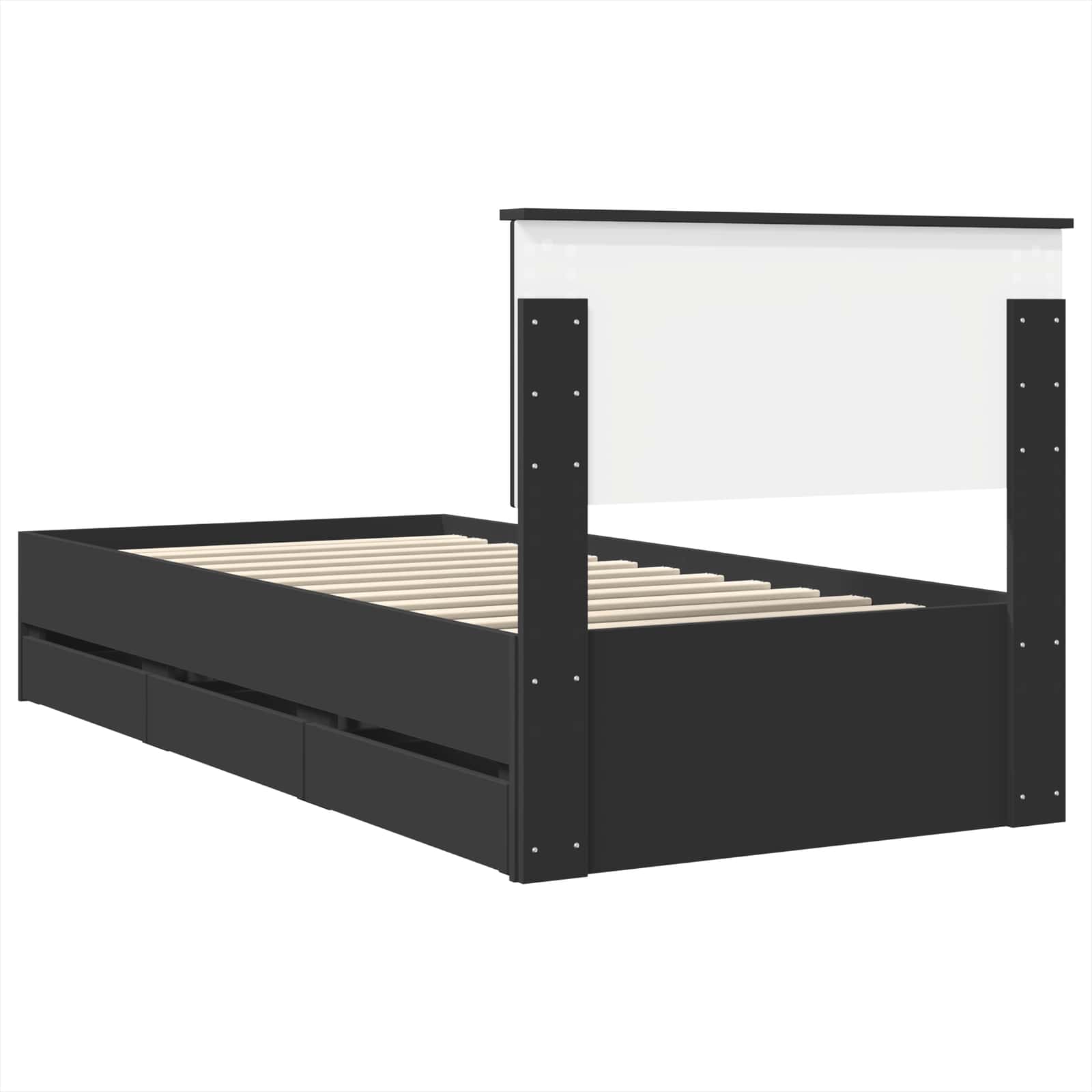 Struttura del letto Nero 75 x 190 cm Legno Ingegnerizzato | homemem39