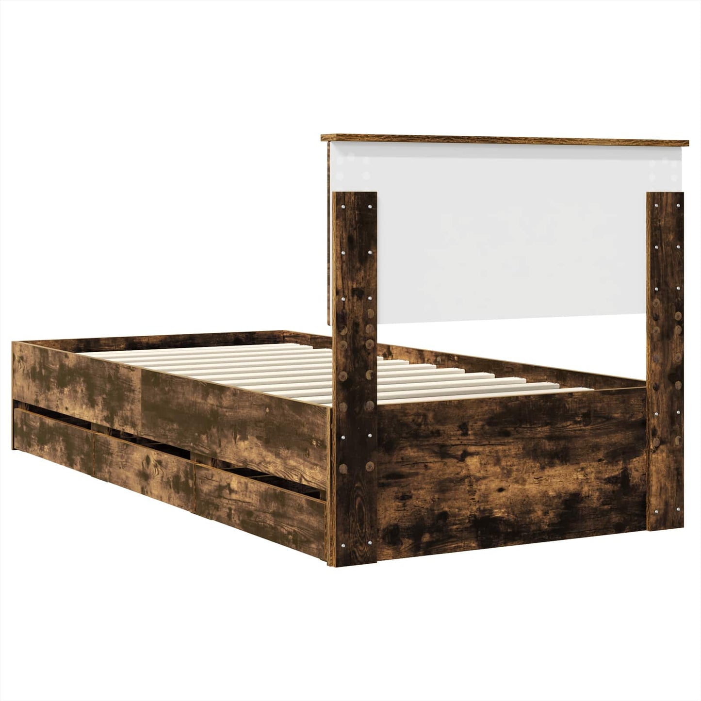 Struttura del letto con cassetto Rovere fumé 75 x 190 cm | homemem39