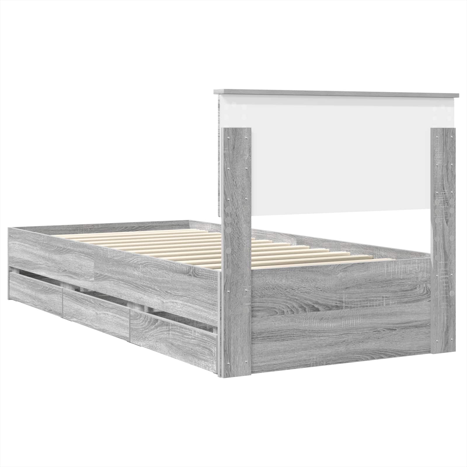 Struttura del letto con cassetto Grigio Sonoma 75 x 190 cm | homemem39