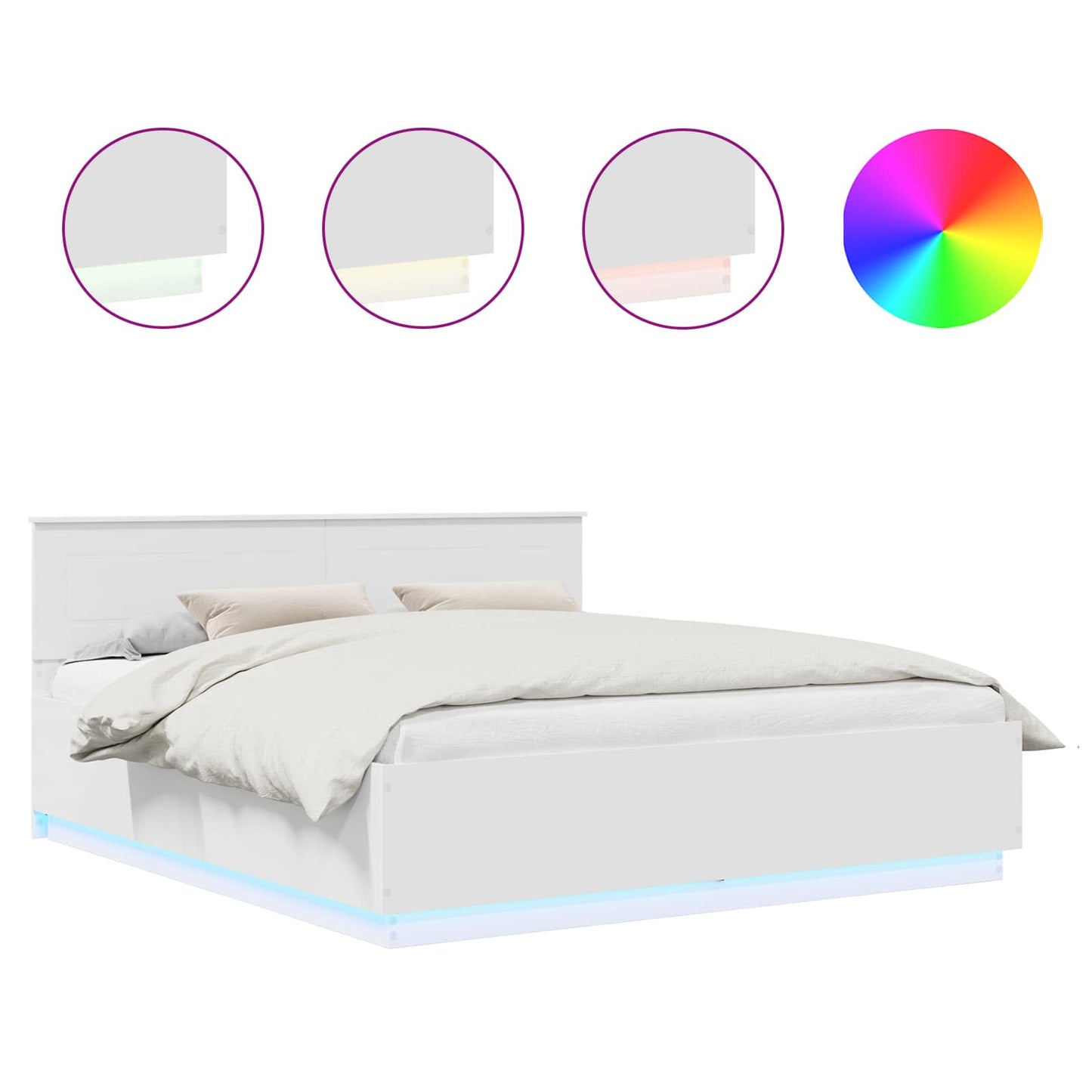 Struttura del letto Bianco 200 x 200 cm Legno multistrato