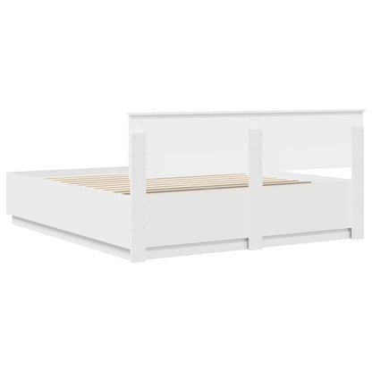 Struttura del letto Bianco 200 x 200 cm Legno multistrato | homemem39