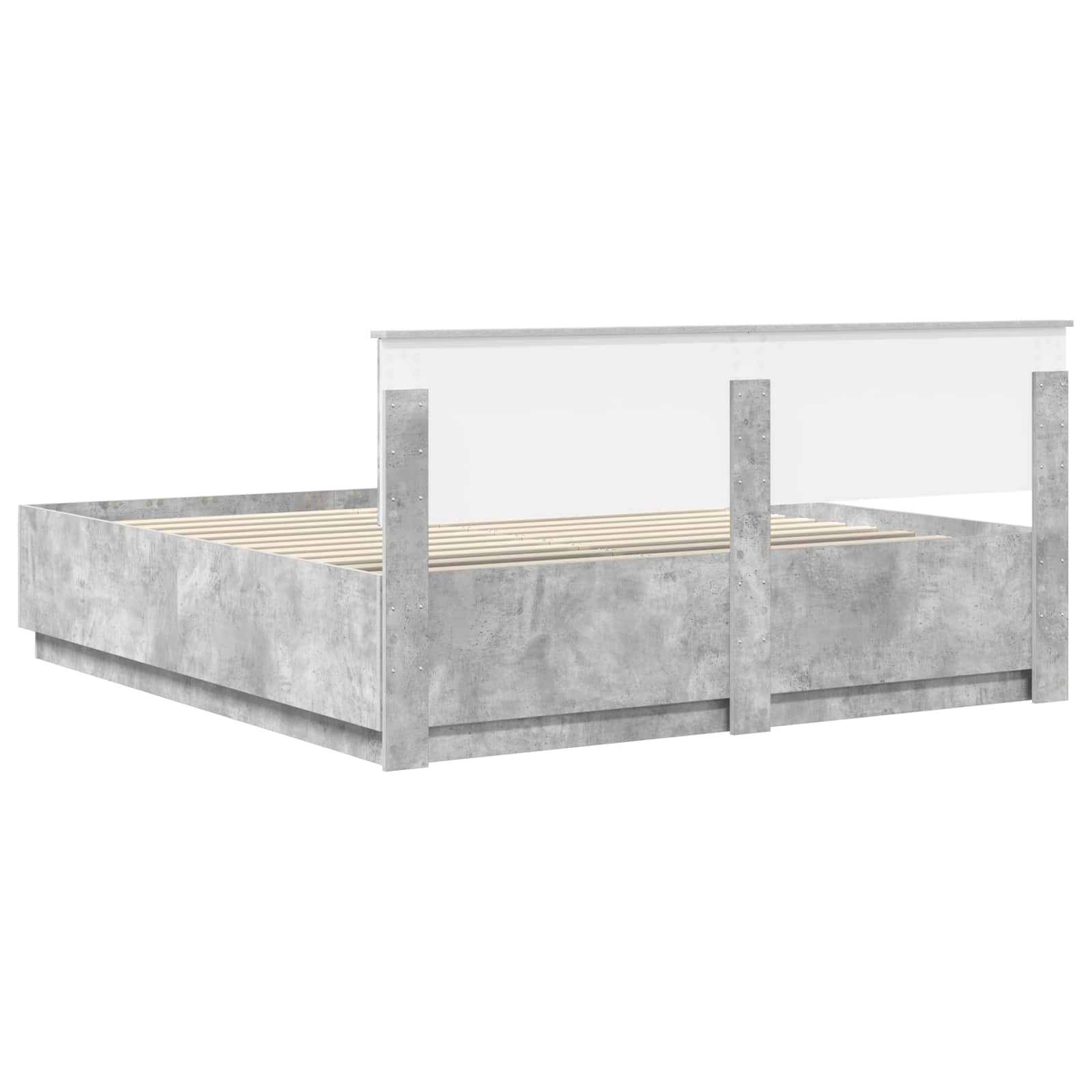 Struttura del letto con strisce LED Grigio cemento 200 x 200 cm | homemem39