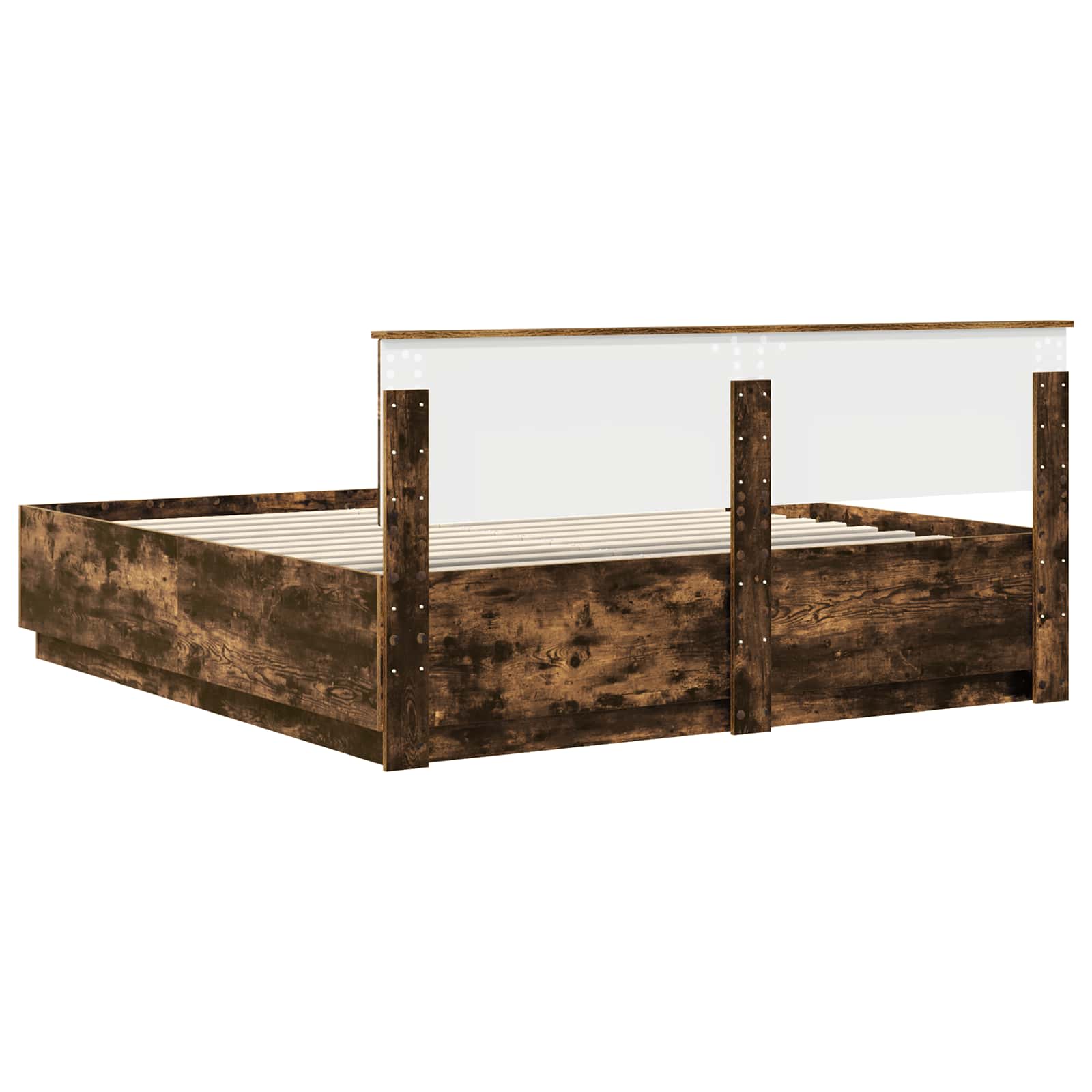 Struttura del letto Rovere fumé 200 x 200 cm Legno multistrato | homemem39