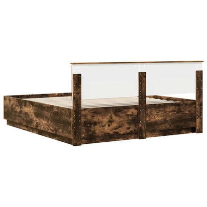 Struttura del letto Rovere fumé 200 x 200 cm Legno multistrato | homemem39