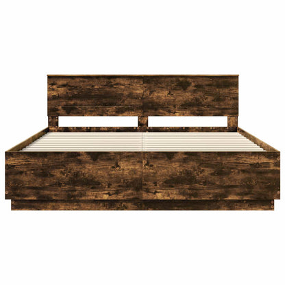 Struttura del letto Rovere fumé 200 x 200 cm Legno multistrato