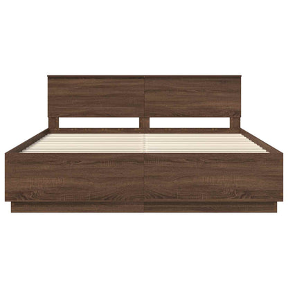 Struttura del letto con testiera Rovere Marrone 200 x 200 cm