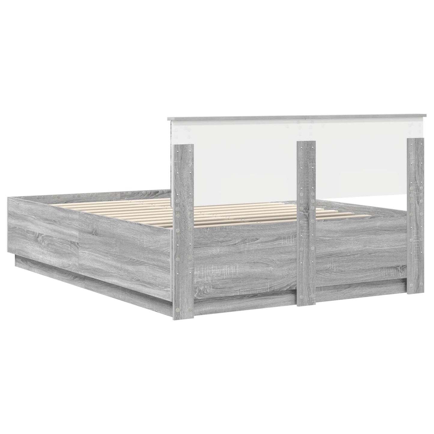 Struttura del letto con testiera Grigio Sonoma 160 x 200 cm | homemem39