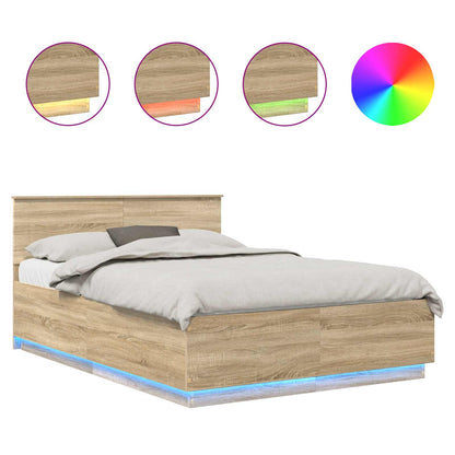 Struttura del letto con testiera Rovere Sonoma 150 x 200 cm