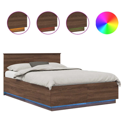 Struttura del letto con testiera Rovere Marrone 150 x 200 cm