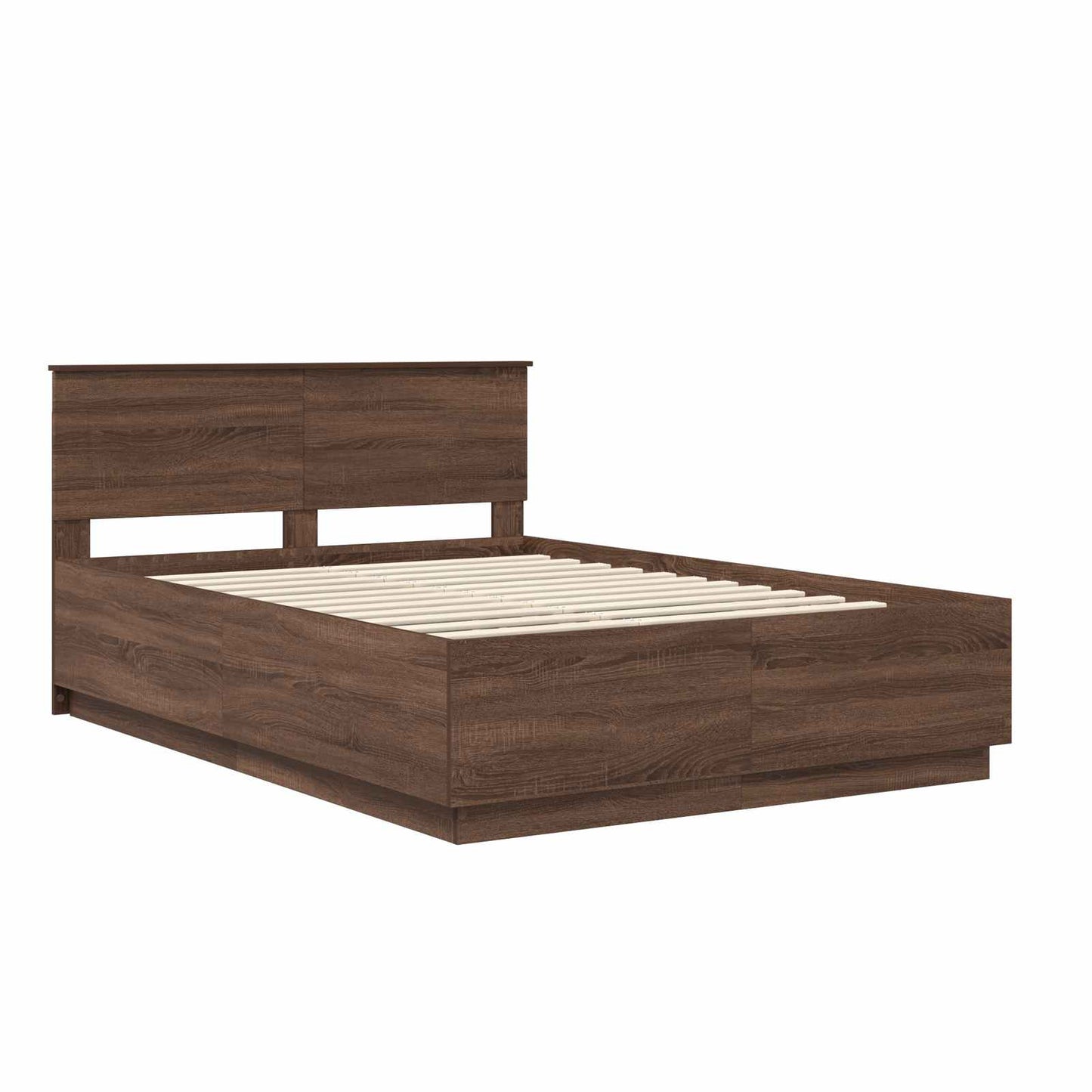 Struttura del letto con testiera Rovere Marrone 140 x 190 cm