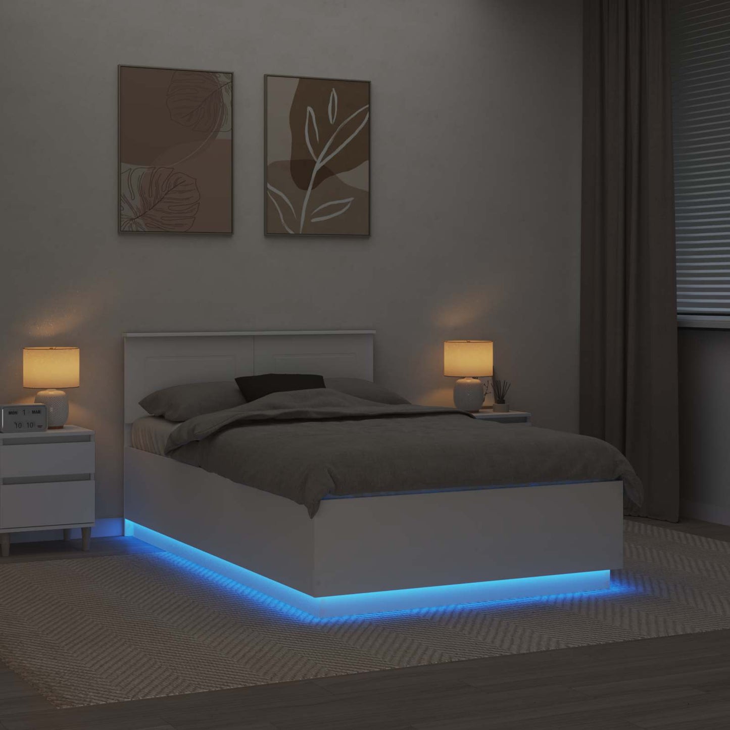 Struttura del letto Bianco 135 x 190 cm Legno multistrato