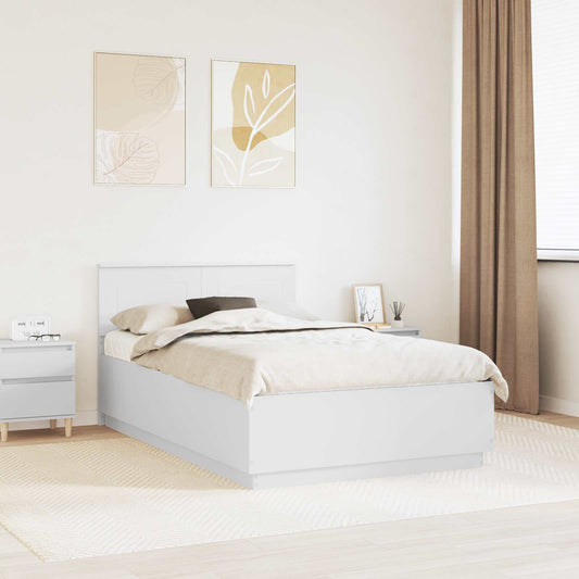 Struttura del letto Bianco 135 x 190 cm Legno multistrato | homemem39
