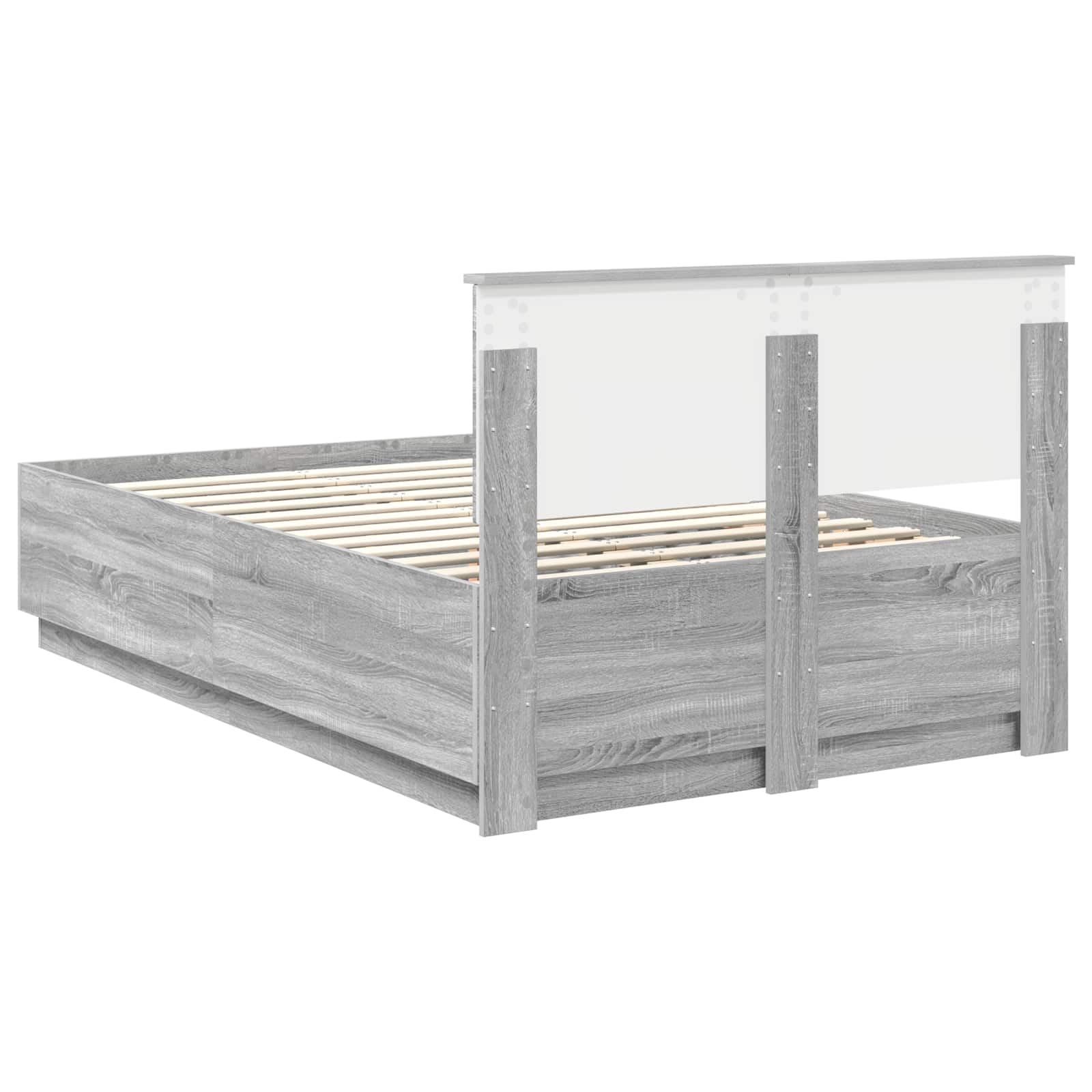 Struttura del letto con strisce LED Grigio Sonoma 135 x 190 cm - homemem39