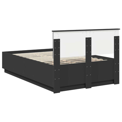 Struttura del letto Nero 120 x 190 cm Legno multistrato | homemem39