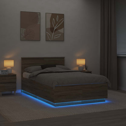 Struttura del letto con testiera Rovere Sonoma 120 x 190 cm