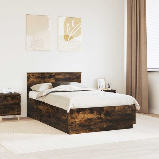 Struttura del letto Rovere fumé 120 x 190 cm Legno multistrato | homemem39