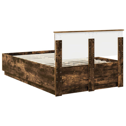 Struttura del letto Rovere fumé 120 x 190 cm Legno multistrato | homemem39