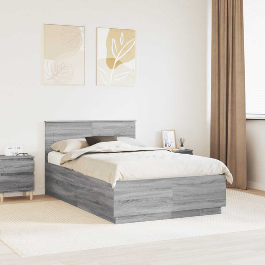 Struttura del letto con testiera Grigio Sonoma 120 x 190 cm | homemem39