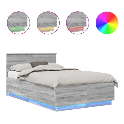 Struttura del letto con testiera Grigio Sonoma 120 x 190 cm