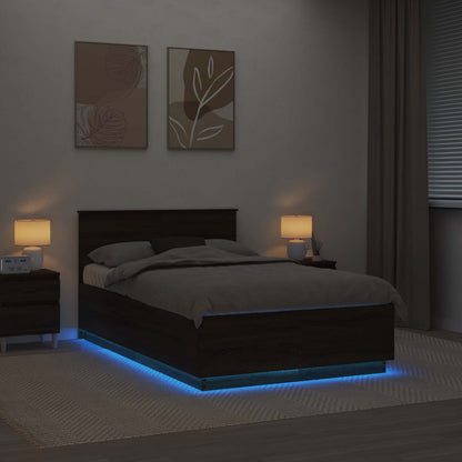 Struttura del letto con testiera Rovere Marrone 120 x 190 cm