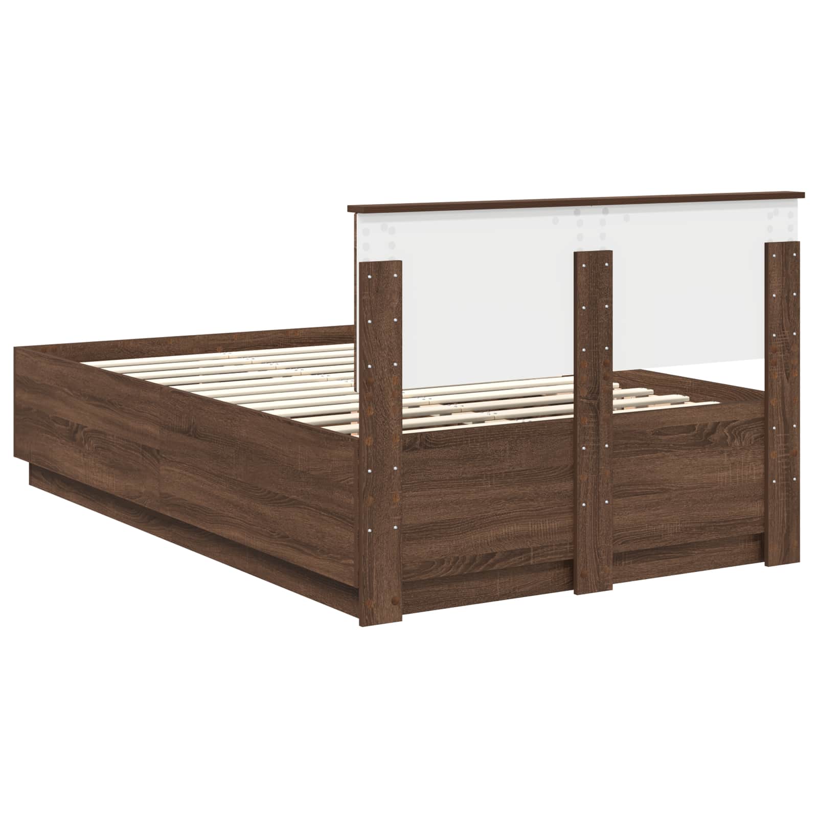 Struttura del letto con testiera Rovere Marrone 120 x 190 cm | homemem39
