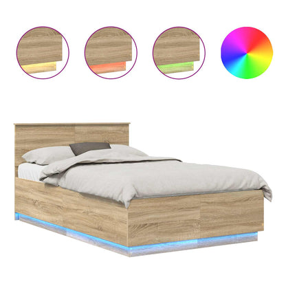 Struttura del letto con testiera Rovere Sonoma 120 x 200 cm