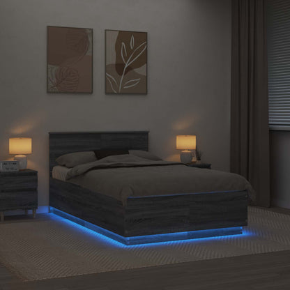 Struttura del letto con testiera Grigio Sonoma 120 x 200 cm