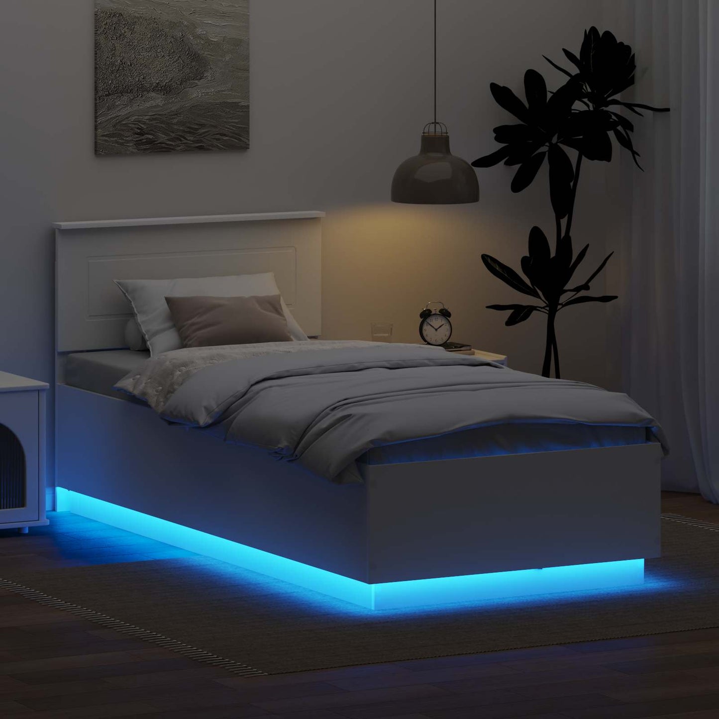 Struttura del letto Bianco 100 x 200 cm Legno multistrato