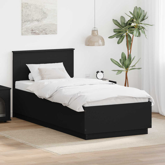 Struttura del letto Nero 100 x 200 cm Legno multistrato | homemem39
