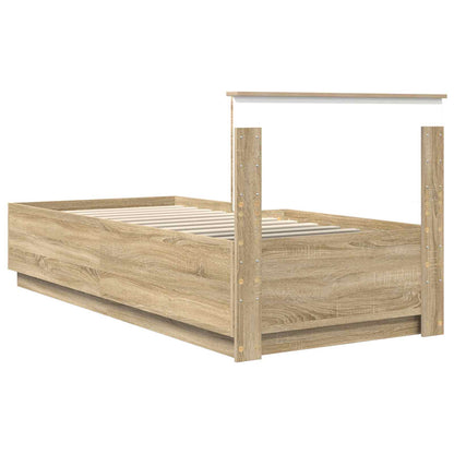 Struttura del letto con testiera Rovere Sonoma 100 x 200 cm | homemem39