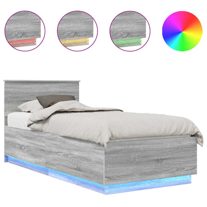 Struttura del letto con testiera Grigio Sonoma 100 x 200 cm