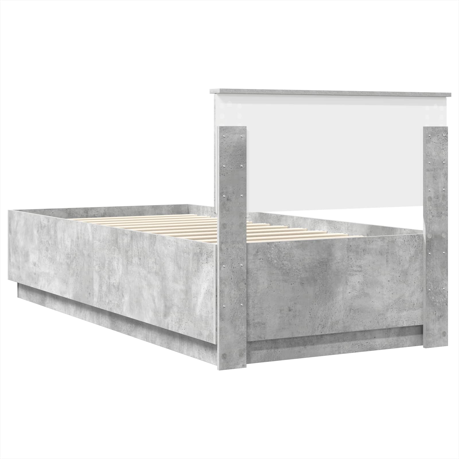 Struttura del letto con testiera Grigio cemento 90 x 190 cm | homemem39