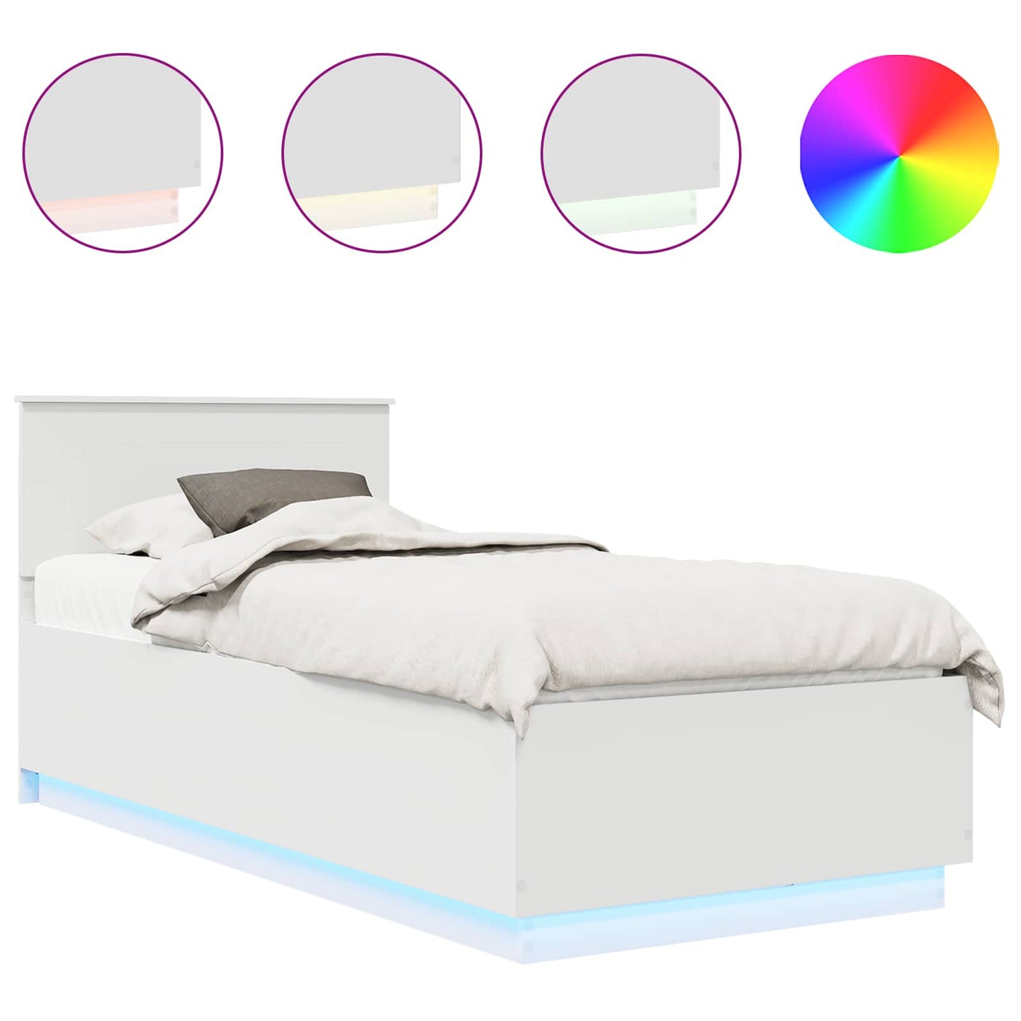 Struttura del letto Bianco 90 x 200 cm Legno multistrato