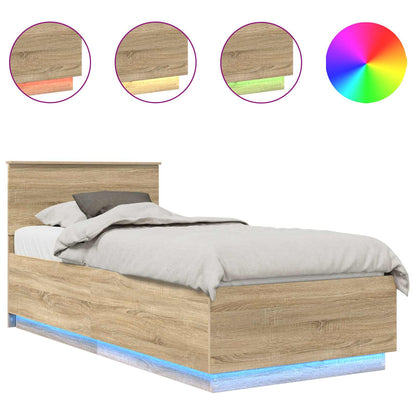 Struttura del letto Rovere Sonoma 90 x 200 cm Legno multistrato