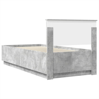 Struttura del letto con strisce LED Grigio cemento 90 x 200 cm | homemem39