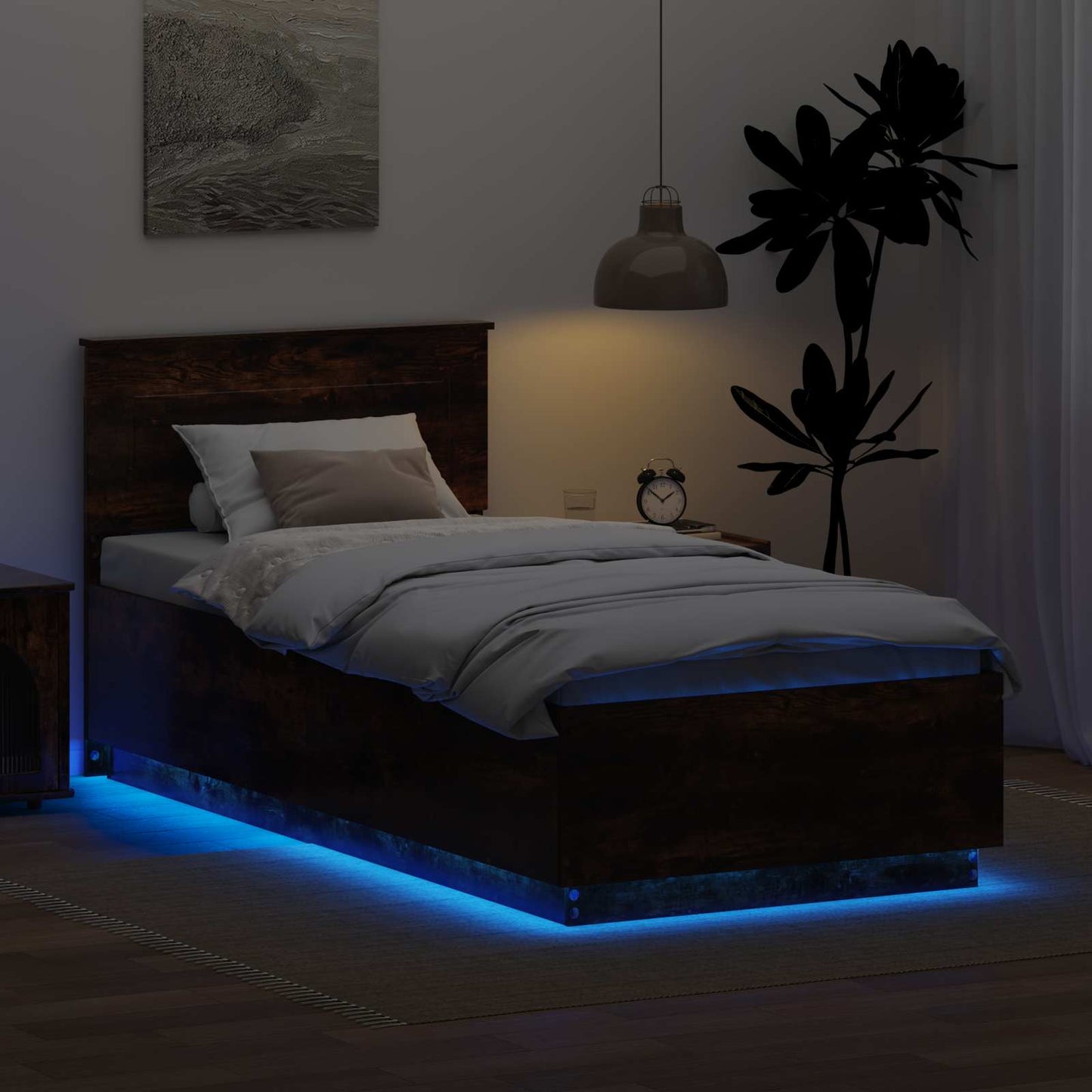 Struttura del letto Rovere fumé 90 x 200 cm Legno multistrato