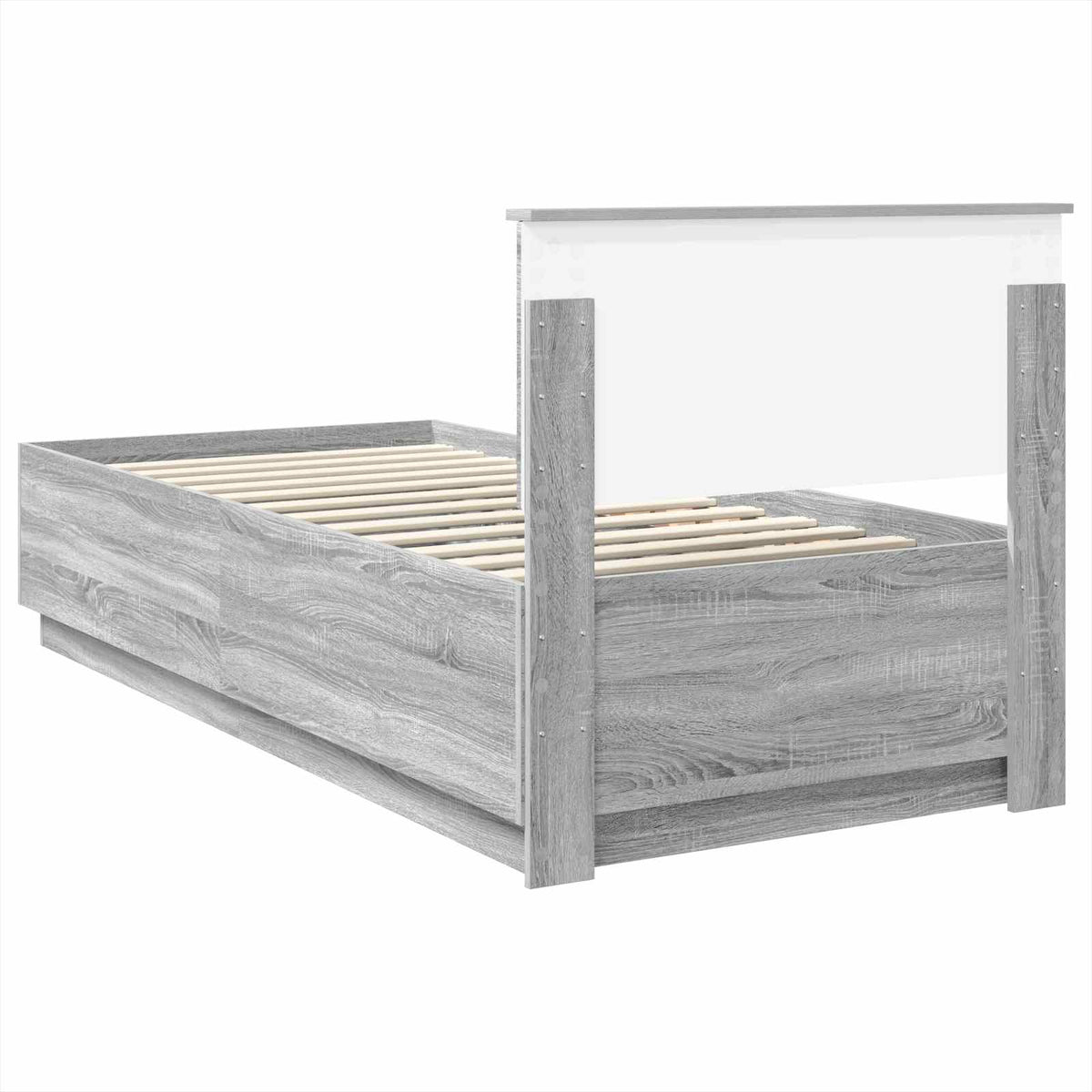 Struttura del letto con strisce LED Grigio Sonoma 70 x 190 cm - homemem39