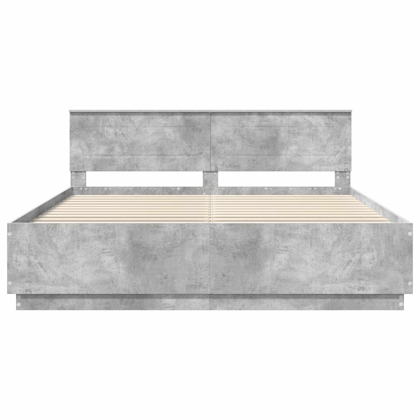 Struttura del letto con testiera Grigio cemento 200 x 200 cm