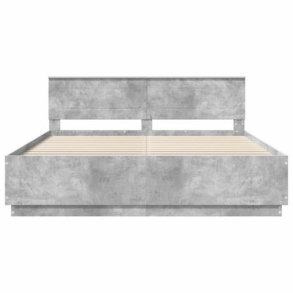 Struttura del letto con testiera Grigio cemento 200 x 200 cm
