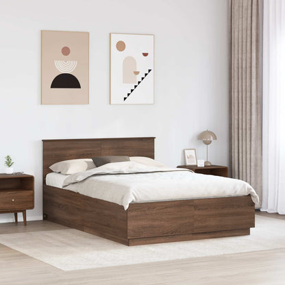 Struttura del letto con testiera Rovere Marrone 150 x 200 cm