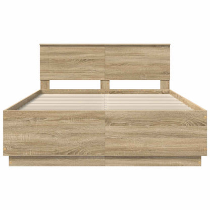Struttura del letto con testiera Rovere Sonoma 140 x 190 cm