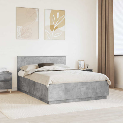 Struttura del letto con testiera Grigio cemento 140 x 190 cm