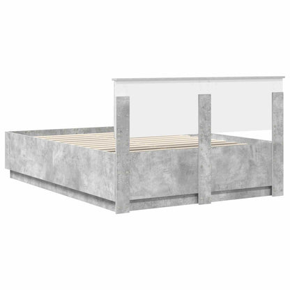 Struttura del letto con testiera Grigio cemento 140 x 190 cm