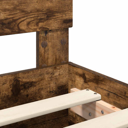 Struttura del letto con testiera Rovere Fumo 135 x 190 cm - homemem39